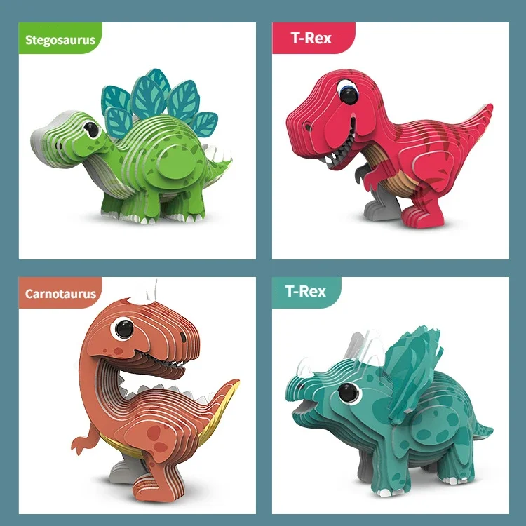 AliExpress Children's 3D Puzzle Kindergarten Animal Puzzle Intelligence Early Education Toys Dinosaur Animal Model Paper 3-4-5-6 Years Old, view 4