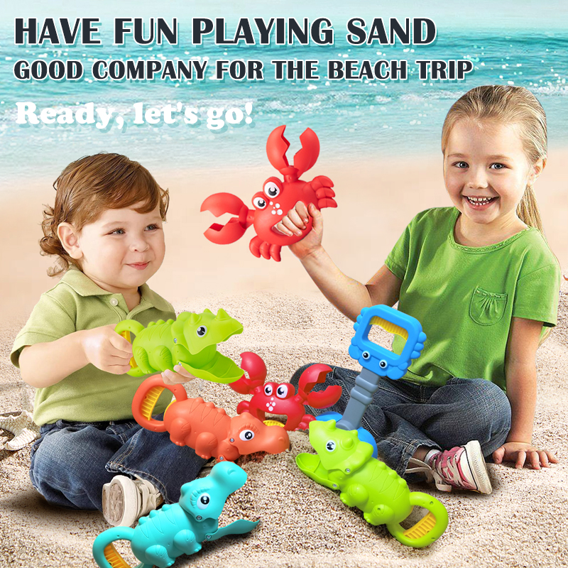 AliExpress Children's Beach Toy, Lobster, Dinosaur Toy Clip, Male and Female Crab Foot Pliers, Robotic Arm, Beach Dredging Shovel Set, view 2