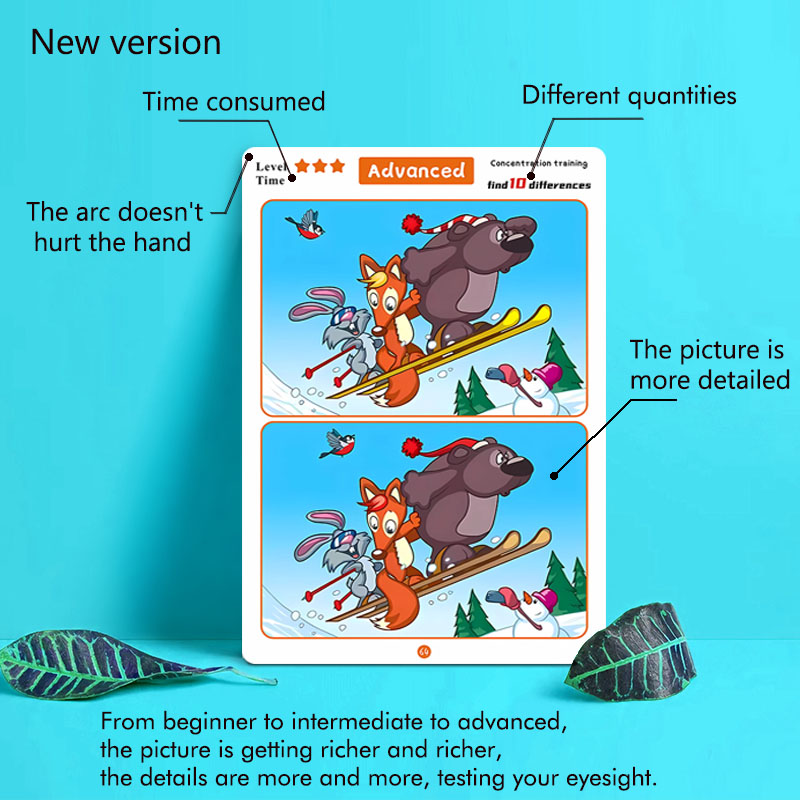 AliExpress Children's Educational Games, Focus and Observation Training, Spot the Difference, from Hyperactivity to Concentration, Educational Game Cards, Can Be Wiped Off and Reused, Suitable for Holiday Gifts, view 4