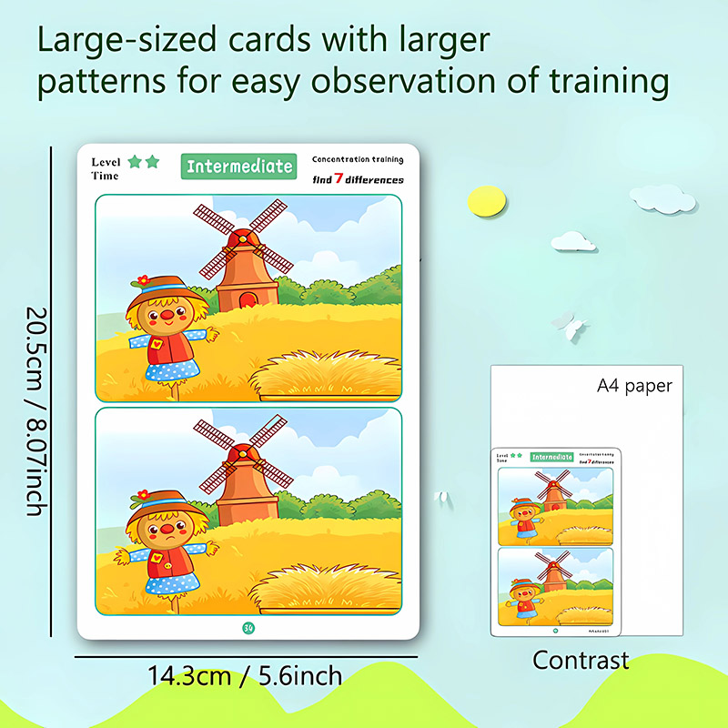 AliExpress Children's Educational Games, Focus and Observation Training, Spot the Difference, from Hyperactivity to Concentration, Educational Game Cards, Can Be Wiped Off and Reused, Suitable for Holiday Gifts, view 6