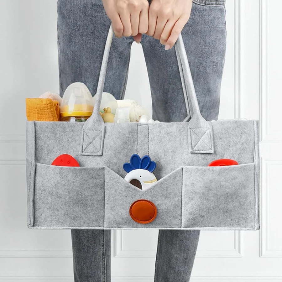 AliExpress Children's Felt Diaper Storage Bag Baby Miscellaneous Toys Diapers Large Capacity Felt Diaper Bag, view 2