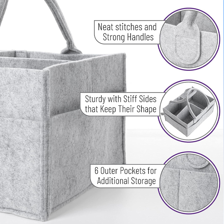 AliExpress Children's Felt Diaper Storage Bag Baby Miscellaneous Toys Diapers Large Capacity Felt Diaper Bag, view 4