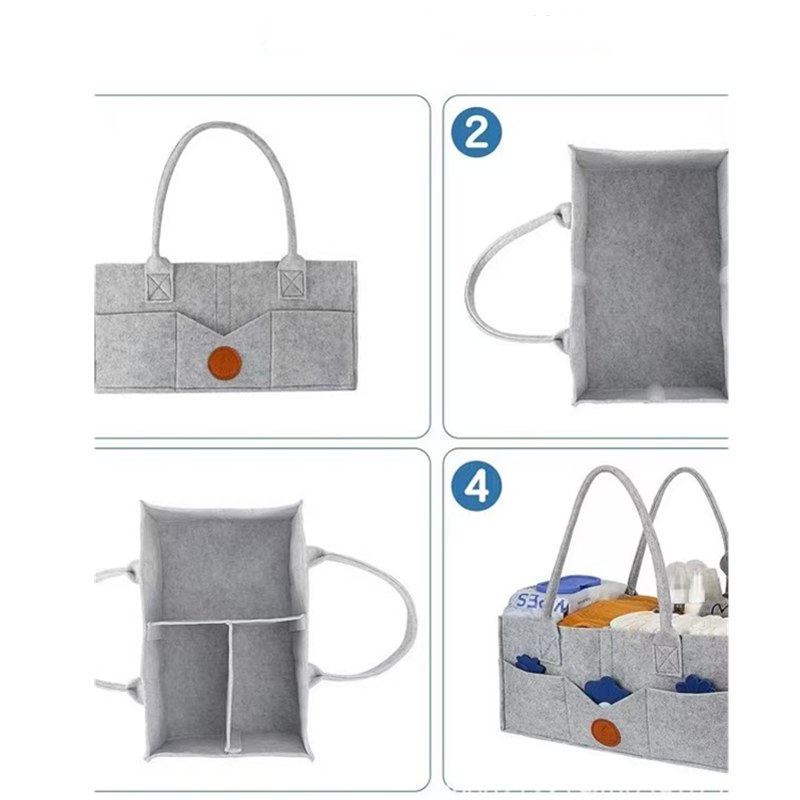 AliExpress Children's Felt Diaper Storage Bag Baby Miscellaneous Toys Diapers Large Capacity Felt Diaper Bag, view 6