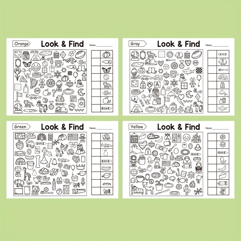 AliExpress Kids Hidden Objects Find and Color Activity Book, view 4