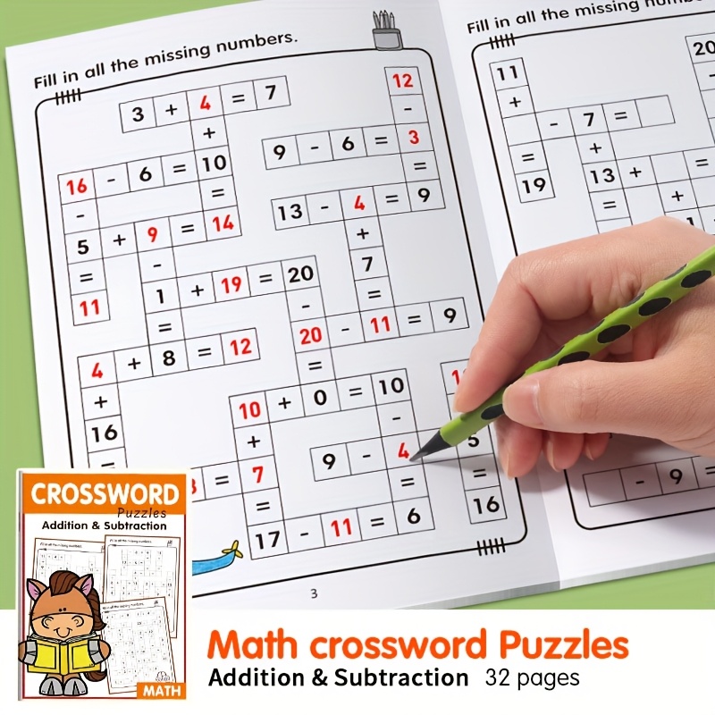 AliExpress Children's math crossword puzzle book, practice addition and subtraction within 20, Christmas gift