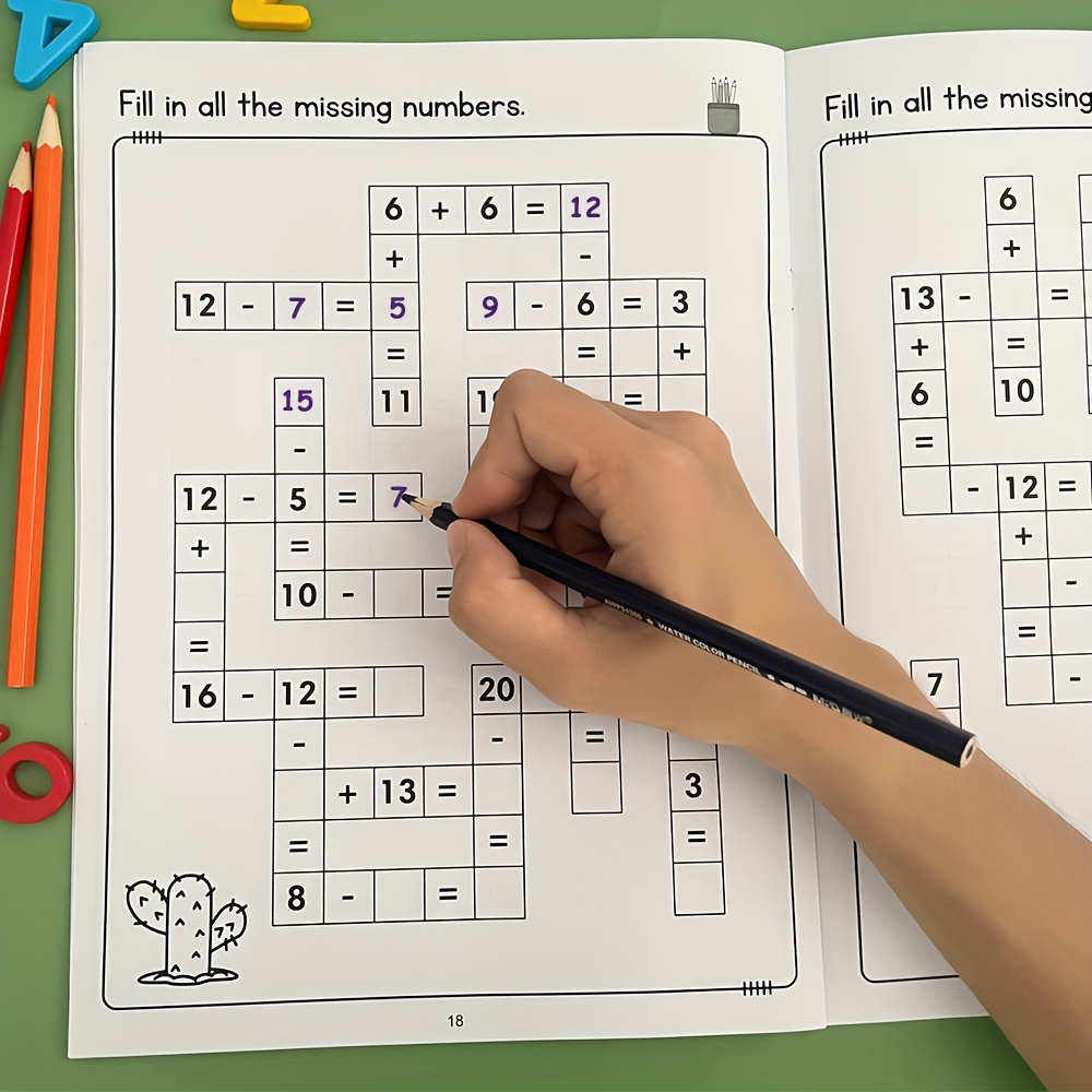 AliExpress Children's math crossword puzzle book, practice addition and subtraction within 20, Christmas gift, view 5