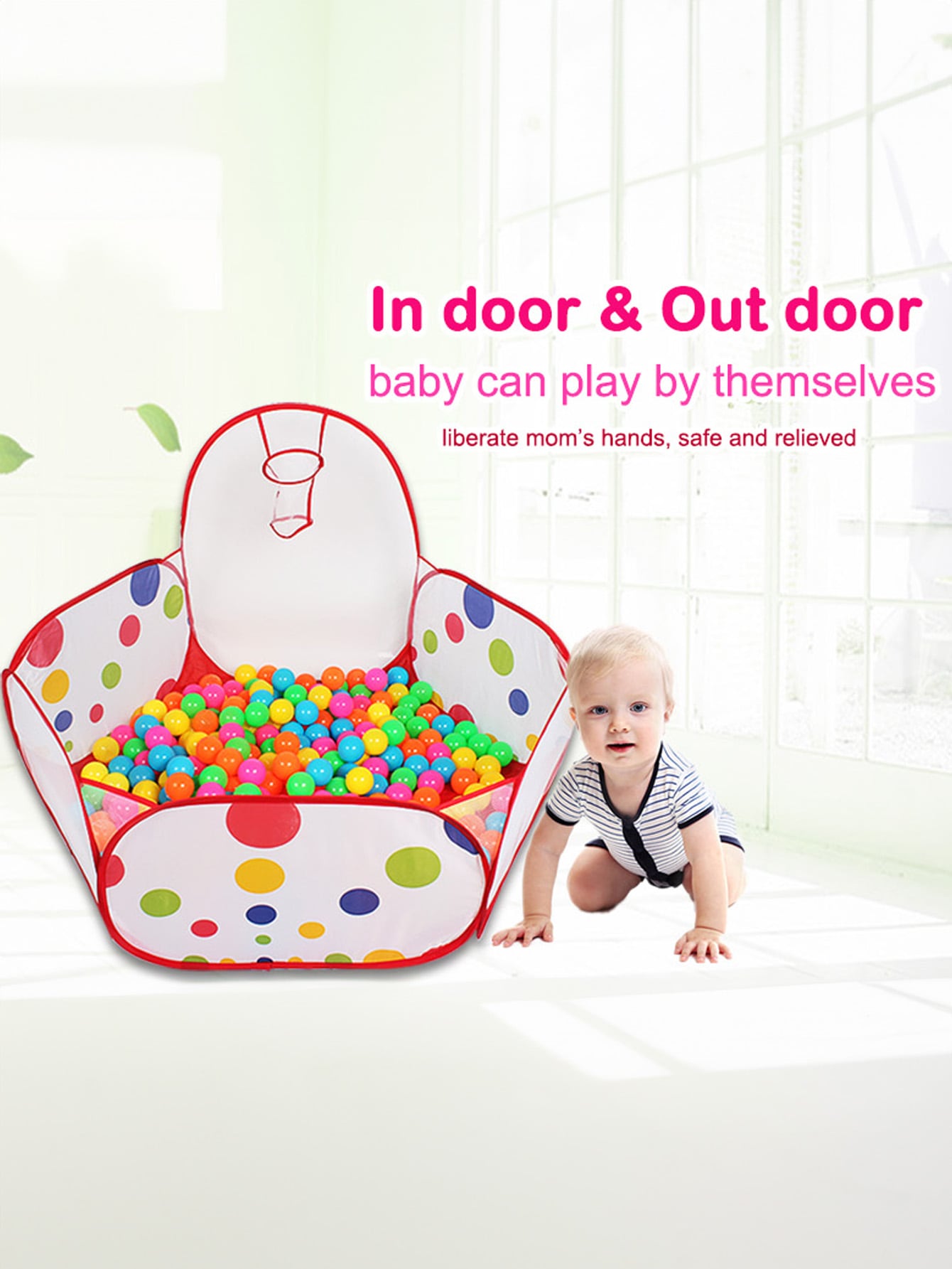 AliExpress Children's Ocean Ball Pool with Basketball Hoop Play Tent Playhouse with Basketball Hoop for Boys Girls Kids (Excluding Ball), view 2