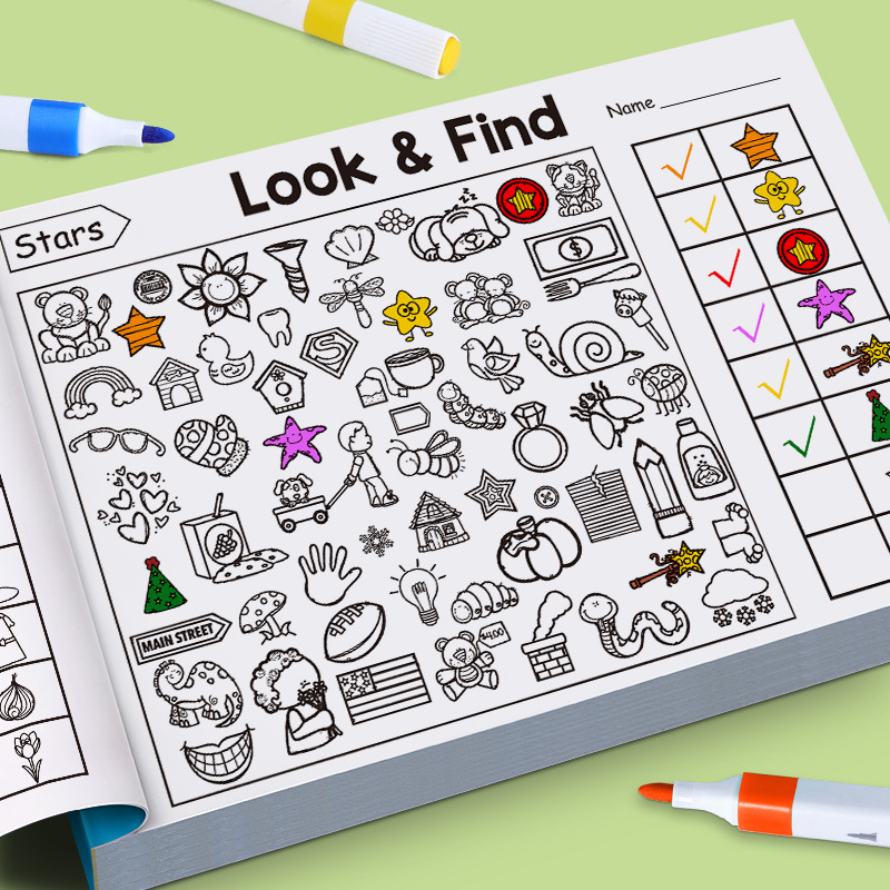 AliExpress Kids Search and Find Activity Coloring Book, view 4