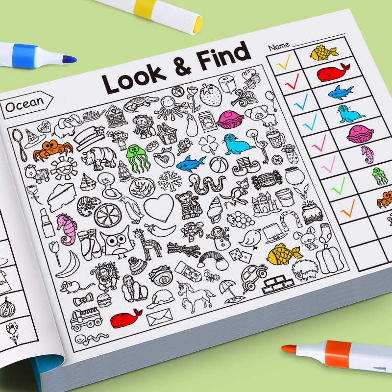 AliExpress Kids Search and Find Activity Coloring Book, view 6