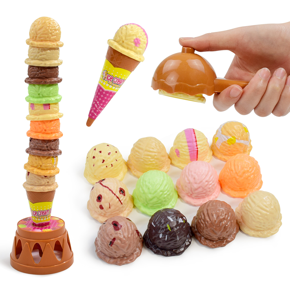 AliExpress Children Simulation Food Kitchen Toy Ice Cream Stack Up Play Kids Pretend Play Toys Educational Toys For Baby Gifts