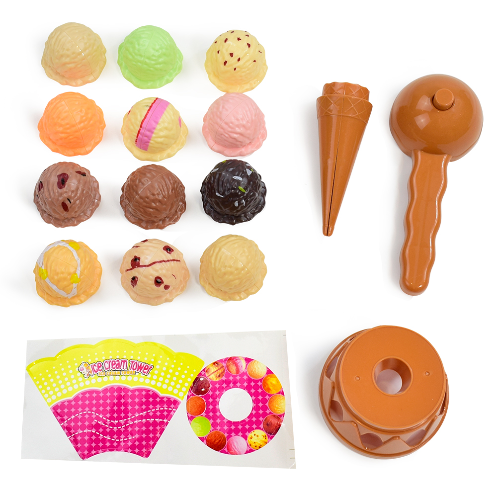 AliExpress Children Simulation Food Kitchen Toy Ice Cream Stack Up Play Kids Pretend Play Toys Educational Toys For Baby Gifts, view 3
