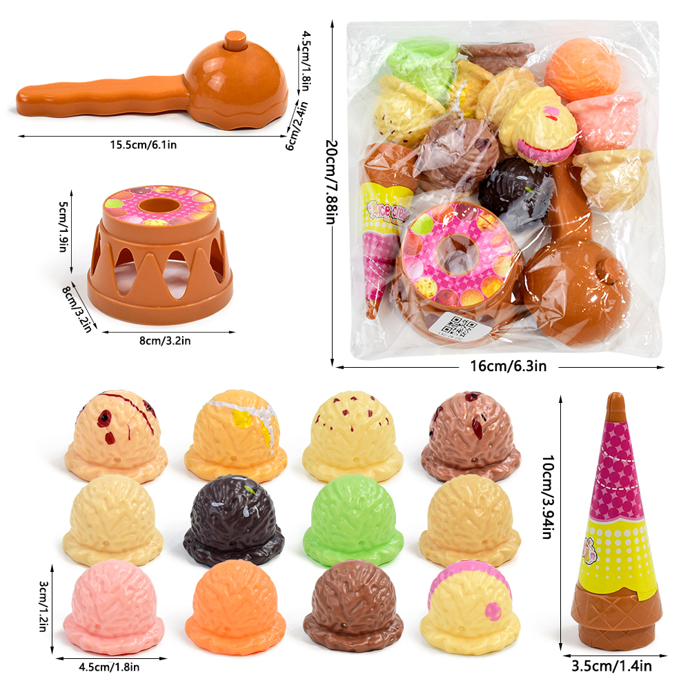 AliExpress Children Simulation Food Kitchen Toy Ice Cream Stack Up Play Kids Pretend Play Toys Educational Toys For Baby Gifts, view 4