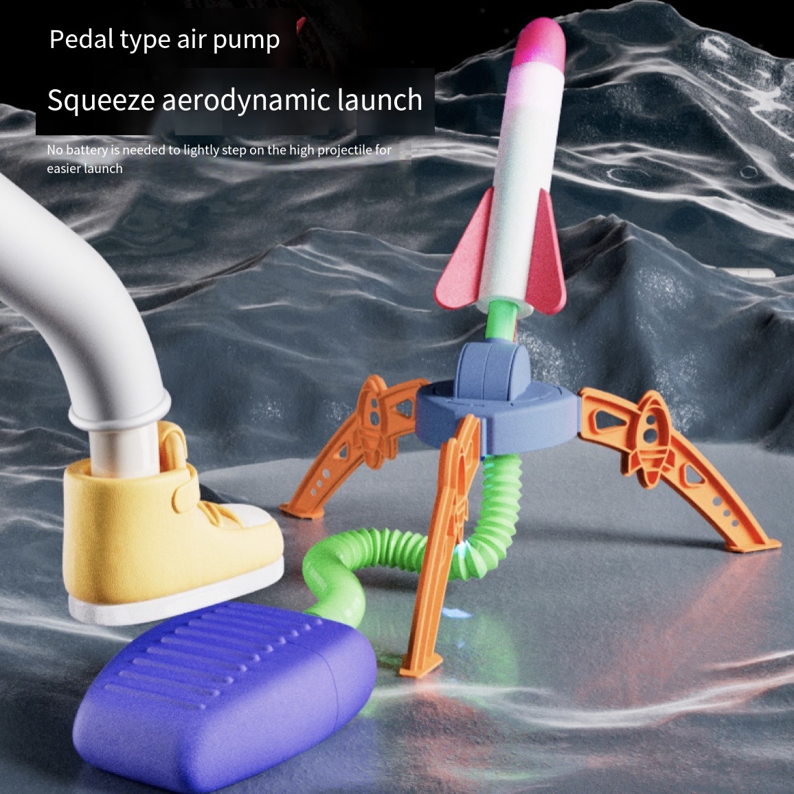 AliExpress Childrens Air Rocket Foot Pump Launcher Flying Toys Game Set Jump Practice Hands-Original Judgment Ability Accessories Random, view 3