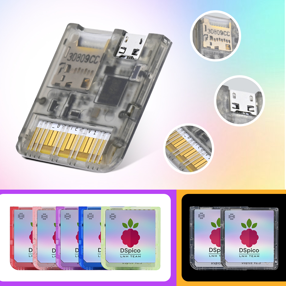 AliExpress Chiscart Transparent Frosted MicroUSB DSpico Game Reader RP2040 16 MBit Compatible With NDS NDSL DSi 3DS Consoles, view 2
