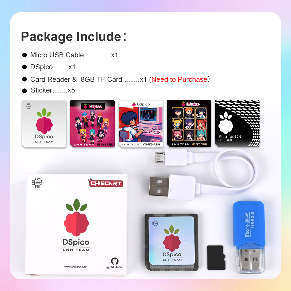 AliExpress Chiscart Transparent Frosted MicroUSB DSpico Game Reader RP2040 16 MBit Compatible With NDS NDSL DSi 3DS Consoles, view 6
