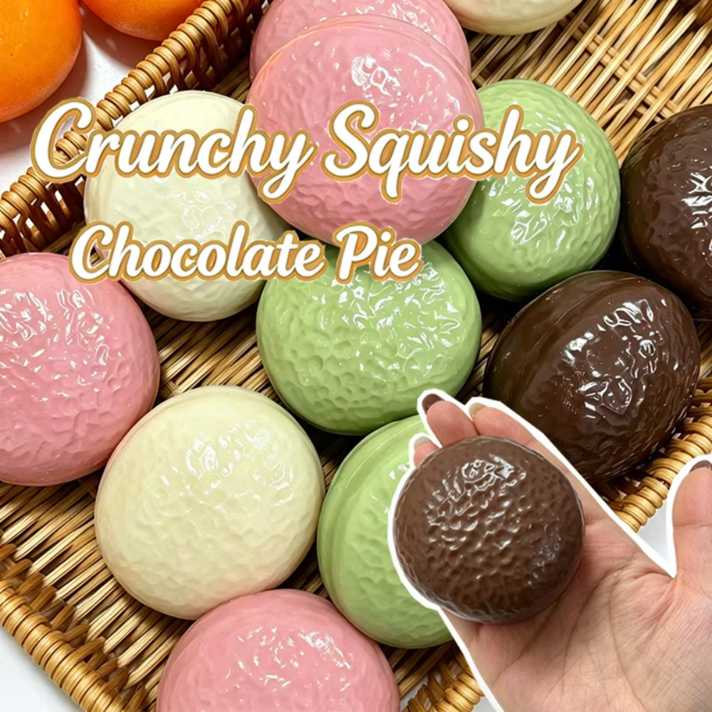 AliExpress Chocolate Pie Squishy Stress Ball Fidget Toy Crunchy Squeeze Toy Soft Building Block Filled Adults ASMR Stress Relief Holiday Gi