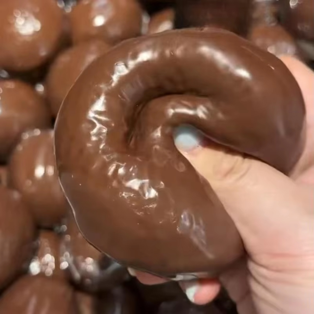 AliExpress Chocolate Pie Squishy Stress Ball Fidget Toy Crunchy Squeeze Toy Soft Building Block Filled Adults ASMR Stress Relief Holiday Gi, view 4