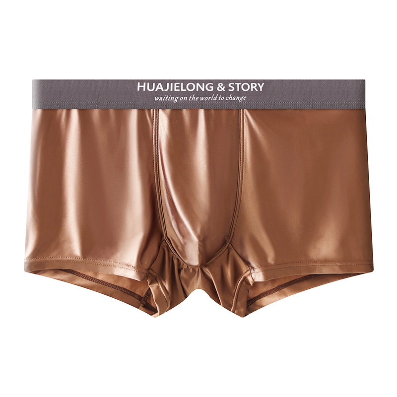AliExpress Choice boxers hombre Ice silk man underwear solid color satin sexy tоy mens boxer plus size breathable ropa hombre shorts 4XL, view 5