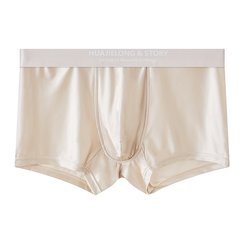 AliExpress Choice boxers hombre Ice silk man underwear solid color satin sexy tоy mens boxer plus size breathable ropa hombre shorts 4XL, view 6