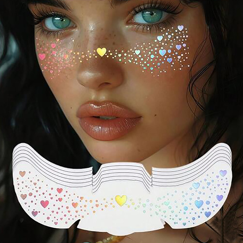 AliExpress Christmas Stocking Stuffers 6pcs Glitter Freckle Stickers - Cozy Home Decorative Beauty Face Stickers Gift, view 2