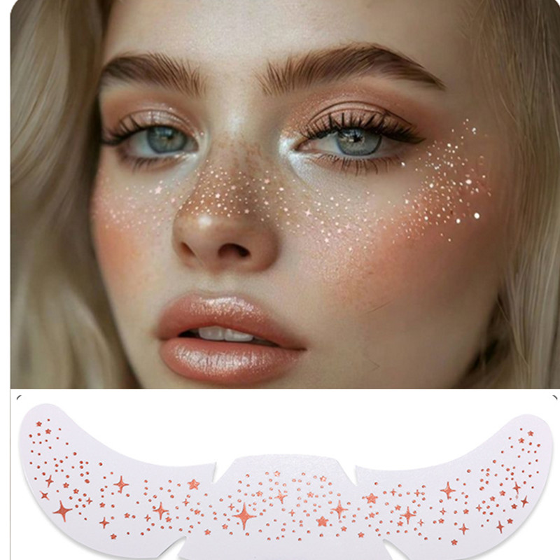 AliExpress Christmas Stocking Stuffers 6pcs Glitter Freckle Stickers - Cozy Home Decorative Beauty Face Stickers Gift, view 5