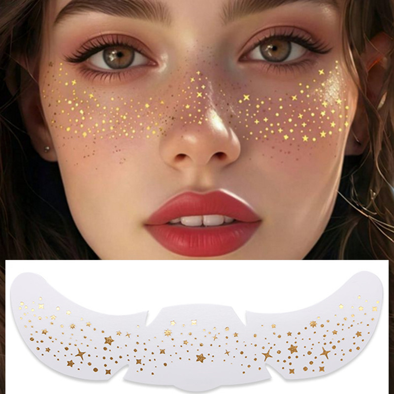 AliExpress Christmas Stocking Stuffers 6pcs Glitter Freckle Stickers - Cozy Home Decorative Beauty Face Stickers Gift, view 6