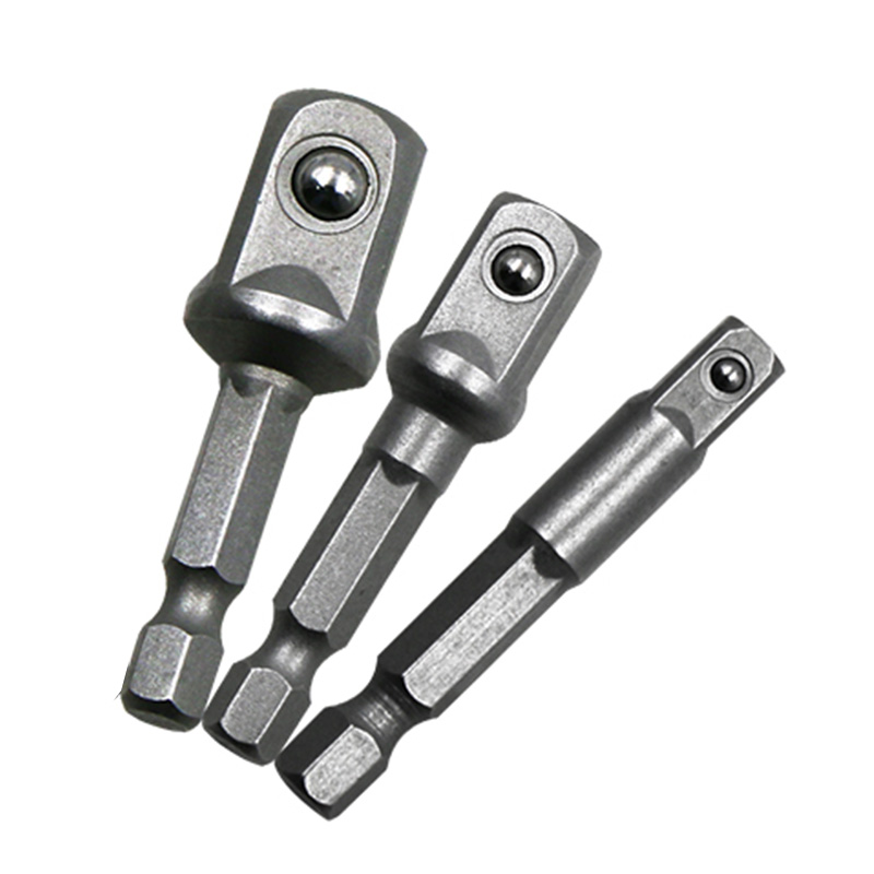 AliExpress Chrome Vanadium Steel Socket Adapter Set Hex Shank 1/4" 3/8" 1/2" Extension Drill Bits Bar Set Power Tools TF003, view 3