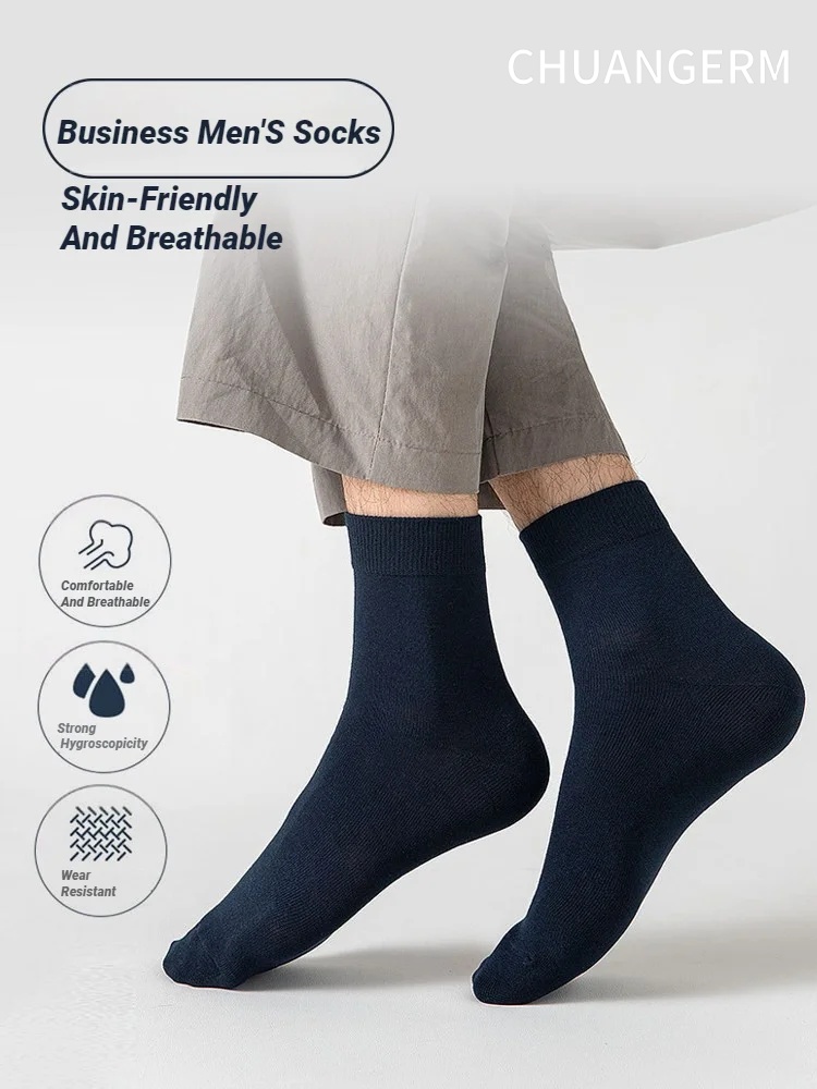 AliExpress CHUANGERM 10-Pack Men's Black Dress Socks, view 6