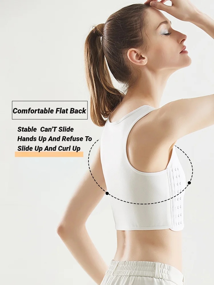AliExpress CHUANGERM Tomboy Women Breathable Chest Breast Binder Side Buckle Short Vest Tops Underwear Tank Wireless Wrap Bandages Flat, view 5