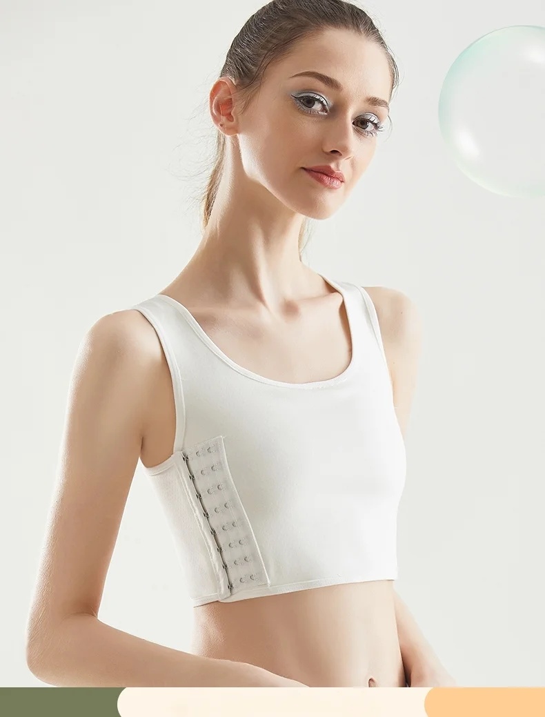 AliExpress CHUANGERM Tomboy Women Breathable Chest Breast Binder Side Buckle Short Vest Tops Underwear Tank Wireless Wrap Bandages Flat, view 6