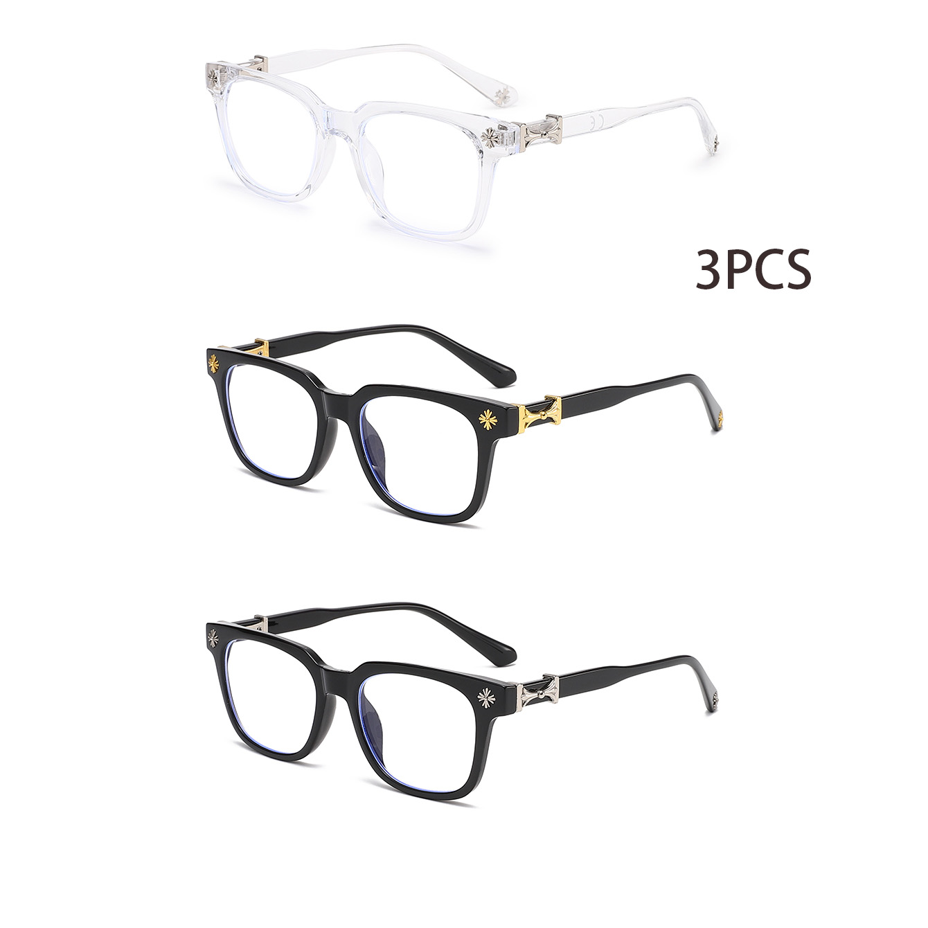 AliExpress Square Anti-Blue Light Computer Glasses (3-Pack), view 3