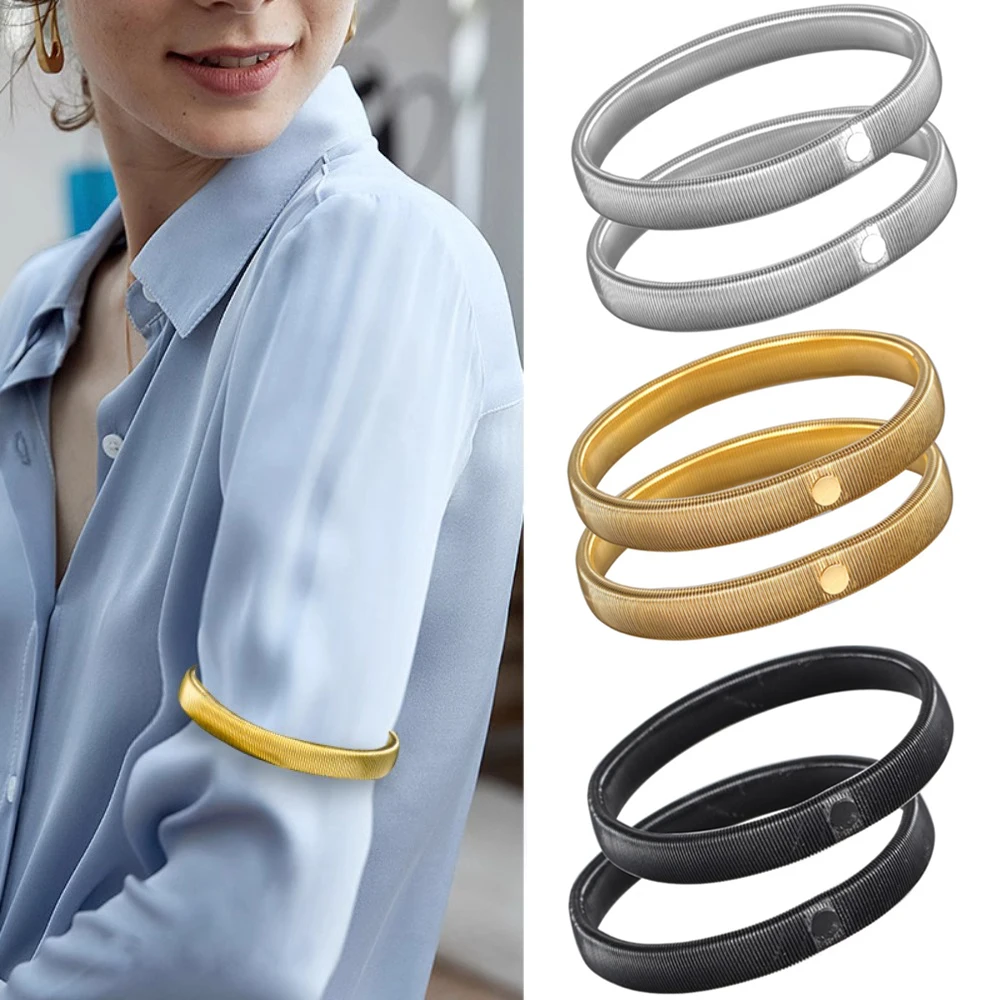 AliExpress Classic Style 2pcs/pair Anti-Slip Elastic Shirt Sleeve Holders Metal Armbands Band Stretch Garters for Women Men Practical
