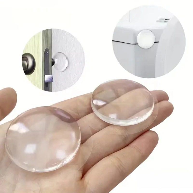 AliExpress Clear Soft Rubber Door Knob Wall Shield Mute Stickers Door Stopper Handle Bumper Protective Plug for Wall Muffler Pad, view 4