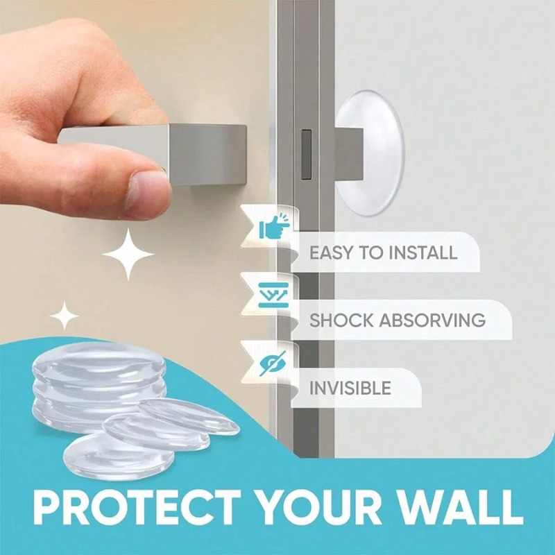 AliExpress Clear Soft Rubber Door Knob Wall Shield Mute Stickers Door Stopper Handle Bumper Protective Plug for Wall Muffler Pad, view 5