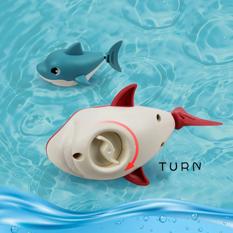 AliExpress Clearance_1pc Summer hot new cartoon shark baby water play toy with wind up chain, outdoor beach toy, shower toy, bath toy_Conti, view 4