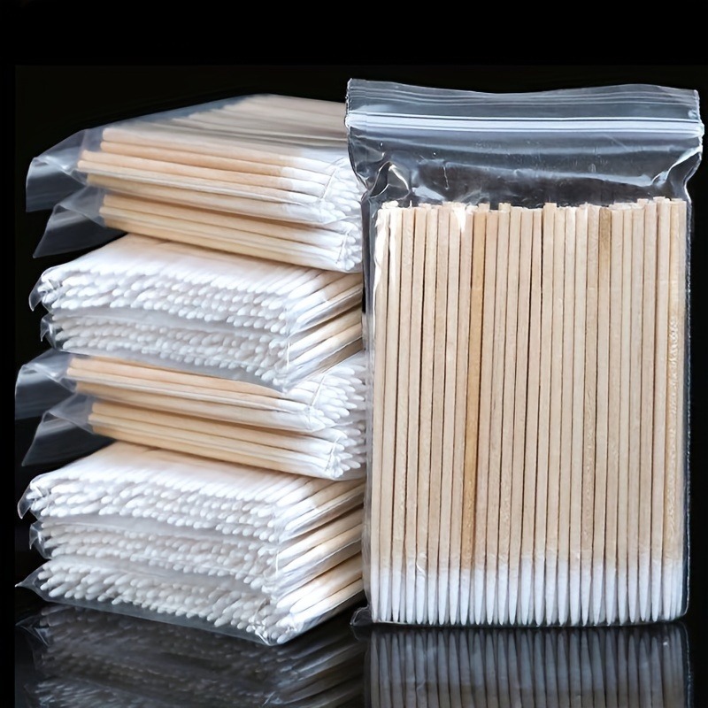 AliExpress Clearance_900/100/300pcs Disposable Wooden Micro Bud Swabs Lint Free Eyelash Extension Glue Removing Tools Makeup Mini Brush_Con, view 2