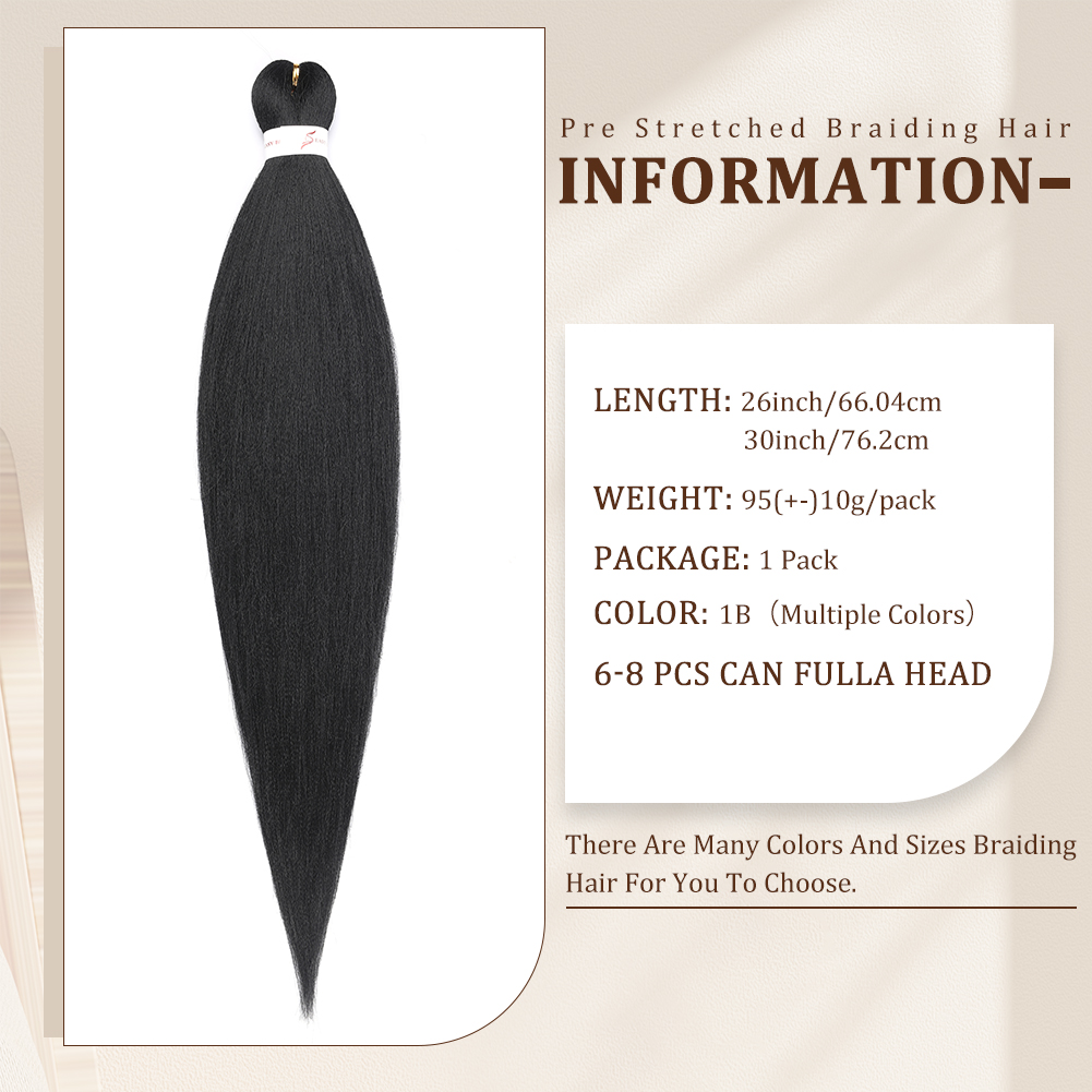 AliExpress Clearance_Pre-stretched Synthetic Braiding Hair Ombre Professional Easy  Hot Water Setting Soft  Crochet Braid Hair  Extensions_, view 5