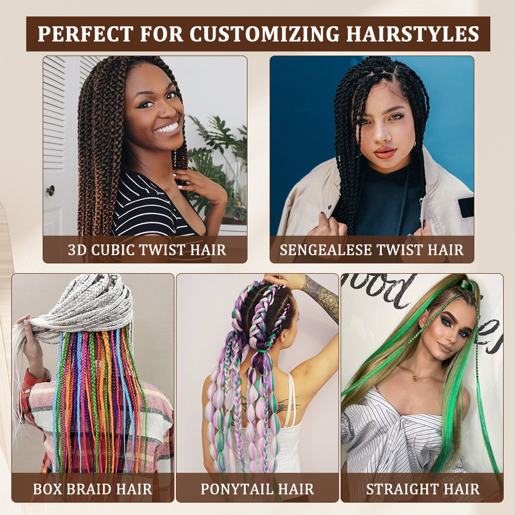 AliExpress Clearance_Pre-stretched Synthetic Braiding Hair Ombre Professional Easy  Hot Water Setting Soft  Crochet Braid Hair  Extensions_, view 6