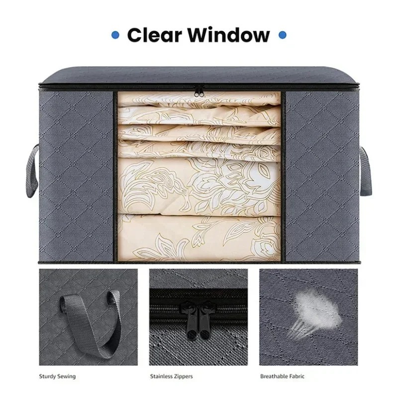 AliExpress Large Zippered Clothing Storage Box with Window, view 4