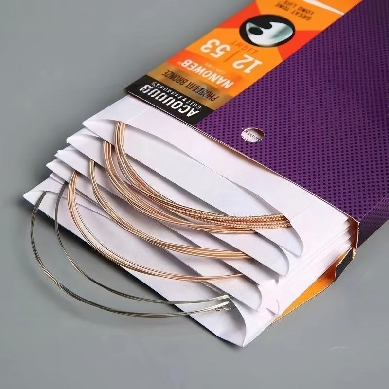 AliExpress Coated Acoustic Guitar Strings Phosphor Bronze & Brass Full Set Anti-rust Folk Guitar Replacement Strings, view 3
