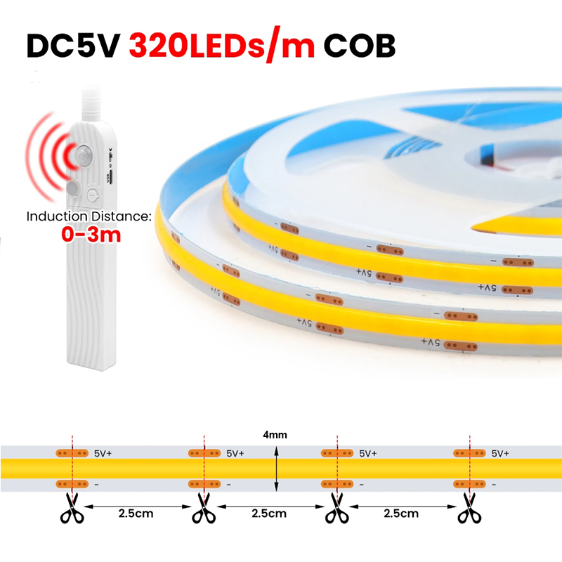 AliExpress Battery-Powered COB LED Strip with Motion Sensor, view 6