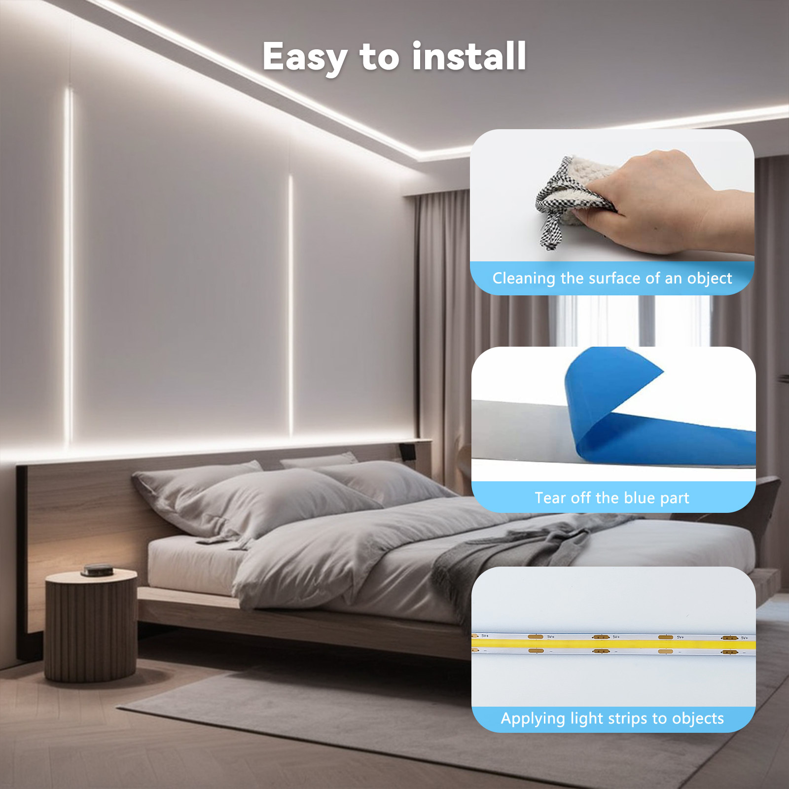 AliExpress USB COB LED Strip Light with Touch Dimmer, view 5