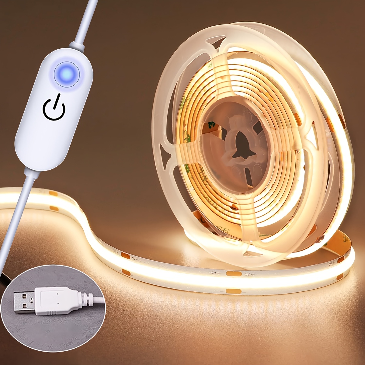 AliExpress USB COB LED Strip with Touch Dimmer
