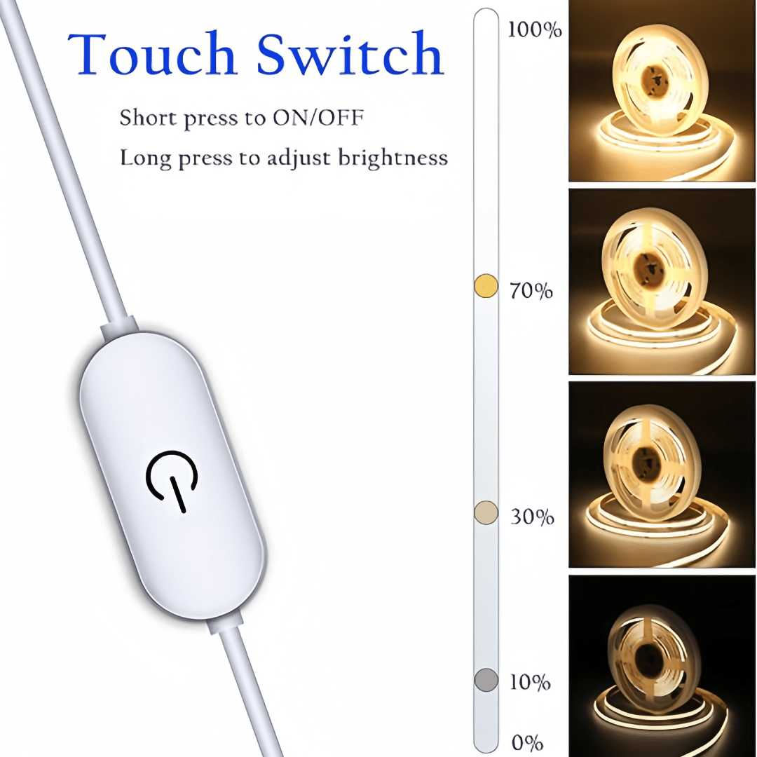 AliExpress USB COB LED Strip with Touch Dimmer, view 2