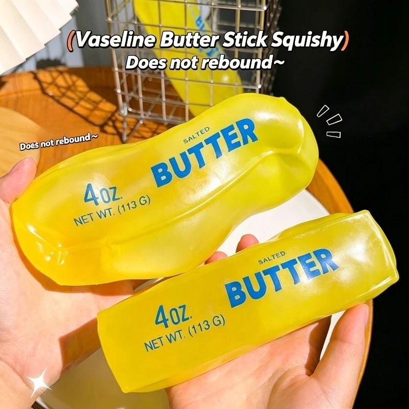 AliExpress Coconut Oil Cheese Butter Stick Squishy Blind Box Moldable Stress Ball Butter Cheese Bar Squeeze Fidget Toy Decompress Vent Toy, view 4