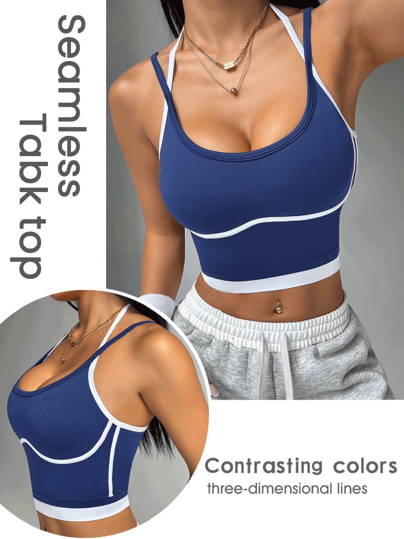 AliExpress Women's Color-Block Wire-Free Sports Vest, view 6
