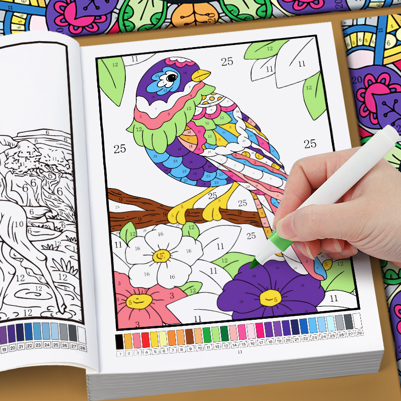 AliExpress 32-Page Floral Mandala Color by Number Book