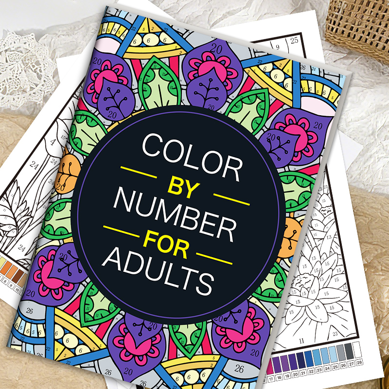 AliExpress 32-Page Floral Mandala Color by Number Book, view 2