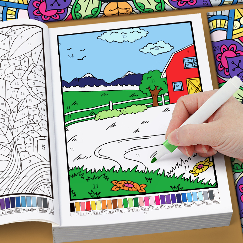 AliExpress 32-Page Floral Mandala Color by Number Book, view 3