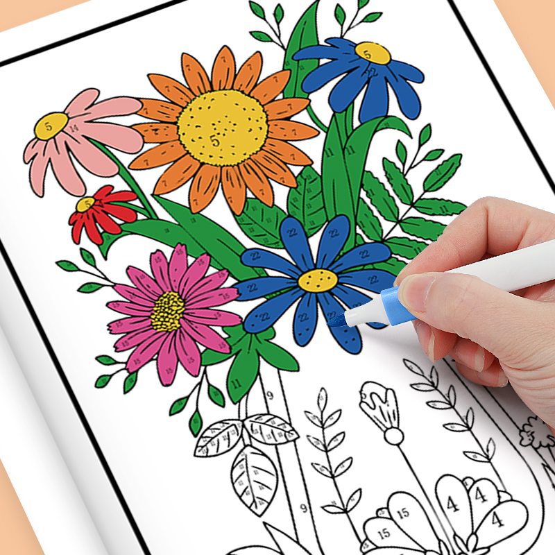 AliExpress 32-Page Floral Mandala Color by Number Book, view 4
